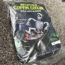 Spirit Halloween INFLATABLE COFFIN COOLER with 36" SKELETON 💀