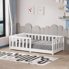 Junior Wooden Floor Bed Toddler Pine Wood Children Kids Junior Cot Bed Frame