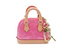 Louis Vuitton Alma bag charm Monogram Vernis pink