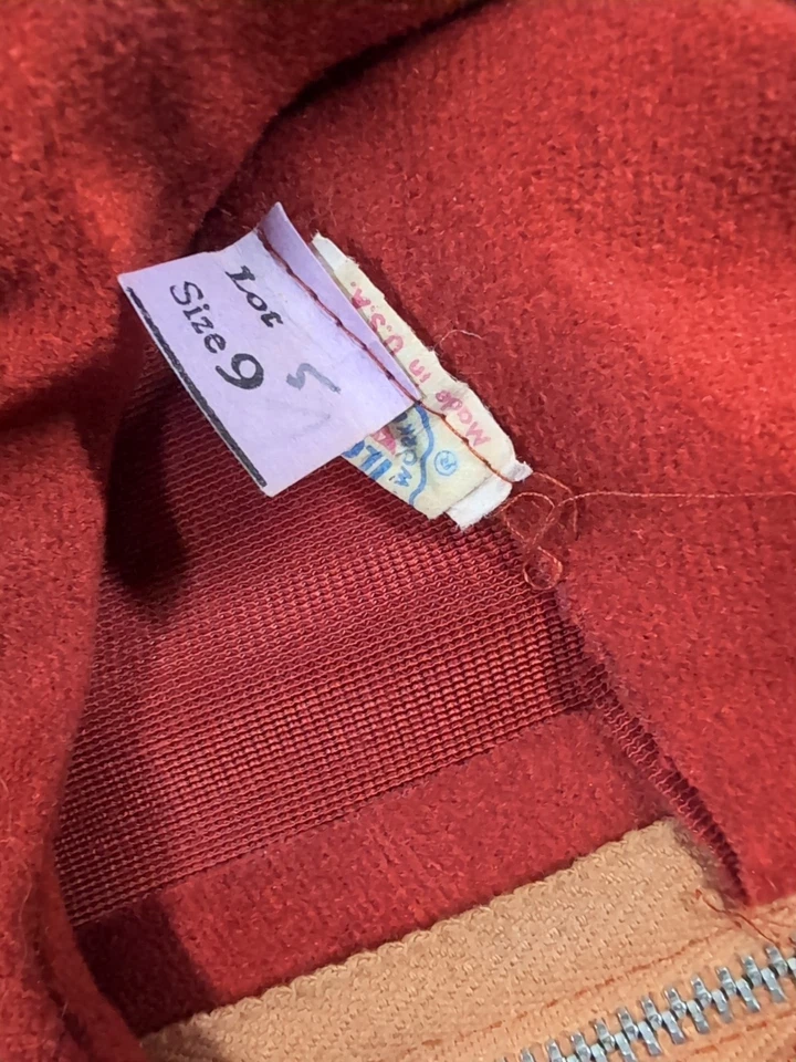 Maxi Vestido Vintage Union Made Años 70 Naranja Oxidado Con Chaqueta Bolero Talla 9 Foto 2 de 4