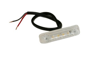 Jokon LED PL 24-2 Positionsleuchte weiss + 4 LED's für Anhänger mit Kabel 250mm