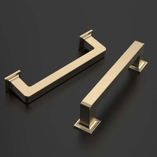 Amerdeco 10 pack Brushed Brass Cabinet Pulls 3-3/4 Inch Kitchen Handles NEW V16