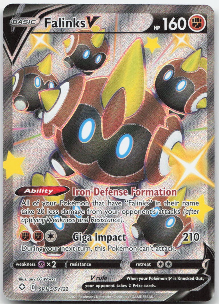 Falinks V SV115/SV122 Shining Fates: Shiny Vault Holofoil ShHR Pokemon NM
