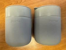 (2) Two W&P Porter Ceramic & Silicone 12oz To-Go Mugs / Tumblers Slate Gray