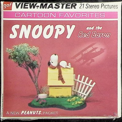 Snoopy And The Red Baron 3d View-Master 3 Reel Packet NEW SEALED