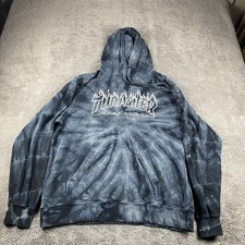 Thrasher Magazine Hoodie Sweatshirt Jon Lauren Mens Small Blue Grey Tie-dye VTG