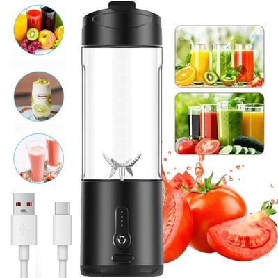 Smoothie Maker to Go, 530ml Tragbarer Mixer, Portable Blender Mini Mixer Schwarz