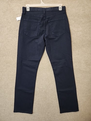 Vecchio Pantalone Jeans Navy Dritto Cinque Tasche Uomo 32x32 Blu Navy Elasticizzato NUOVO - Foto 6 di 11