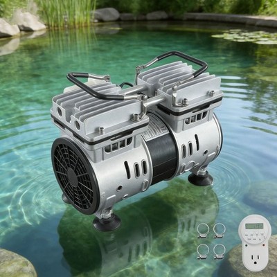 3/4 HP Pond Aerator Pump Lake Pond Aeration System 550W 3 Acre w/ timer Outdoor