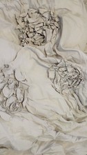 RESTORATION HARDWARE WASHED APPLIQU D FLEUR 100 COTTON DUVET COVER LILAC TWIN