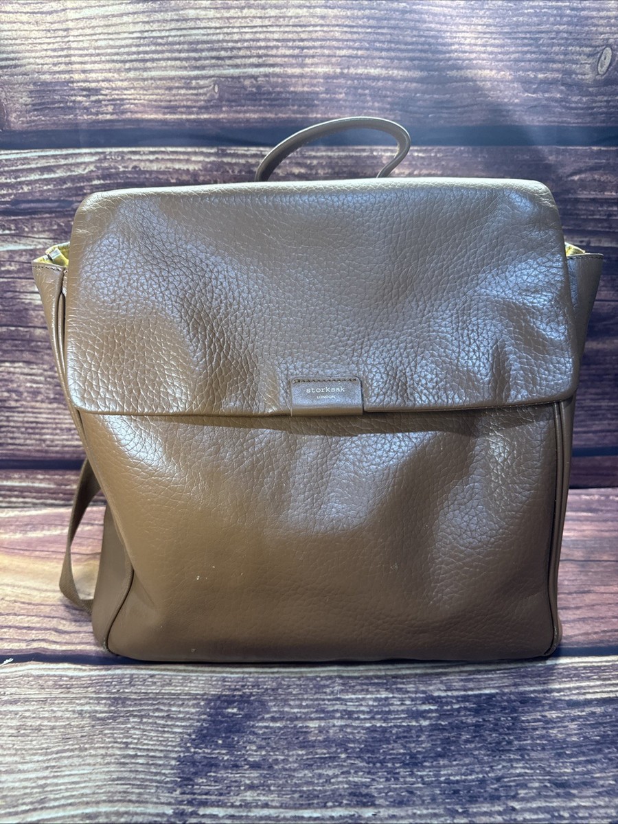 Storksak Diaper Bag Tote Backpack , Tan Leather with Strap  display picture 3