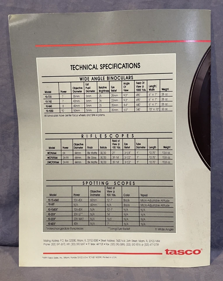 Tasco World Class Plus 1991 Optics catalog - Image 2 of 4