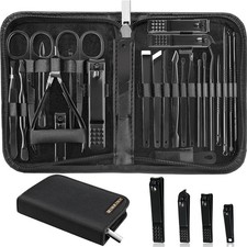 Manicure Set Professional Nail Clipper Kit-26 Pieces Stainless Steel Black