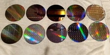 10 PC Lot IC Chip Semiconductor Silicon 200mm 8" Wafers Lithography Design  #12
