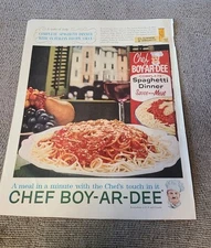 Chef Boy-Ar-Dee Spaghetti Dinner Vintage 1961 Print Ad Life Magazine