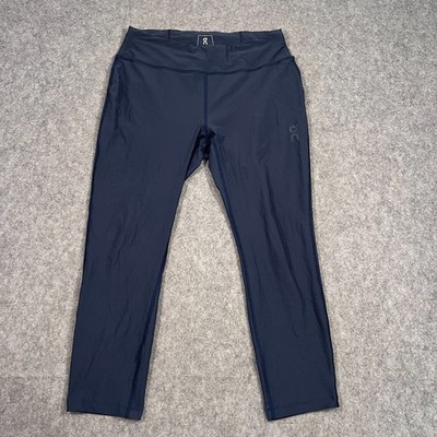 On Cloud Navy Blue Athletic Active Capri Cropped Tights Women's Size Large