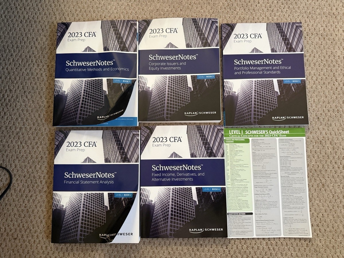 (コピー)2023 CFA Exam SchweserNotes BRAND NEW 2023 CFA Level 1 Kaplan Schweser Notes Books 1-5 +