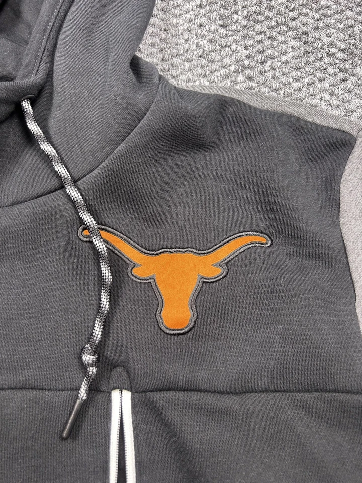 Sudadera con Capucha Texas Longhorns Para Hombres XL Negra Gris NCAA Fútbol Nike Pullover Polar Foto 2 de 4