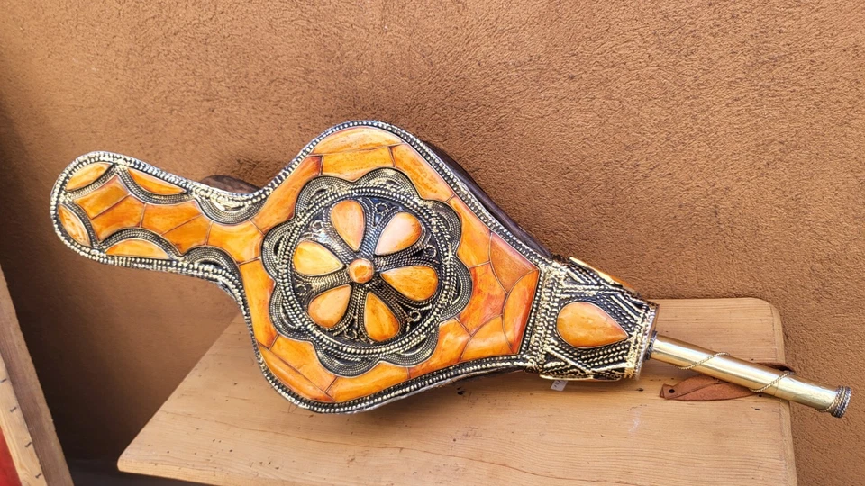 Moroccan Fireplace Bellows handemade Accessory Winter Home Gift - Image 3 of 4