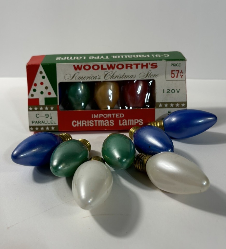 Vintage C 9.25 Pastel Multicolor Replacement Bulbs Christmas Lamps
