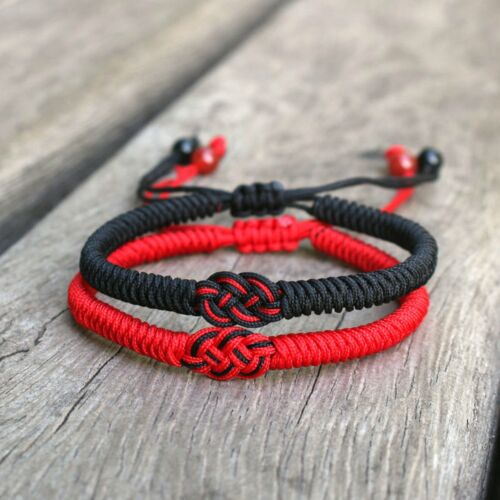 2PCS Lucky Agate String Thread Braided Knitted Rope Knot Bracelet Best Gift - Picture 1 of 7