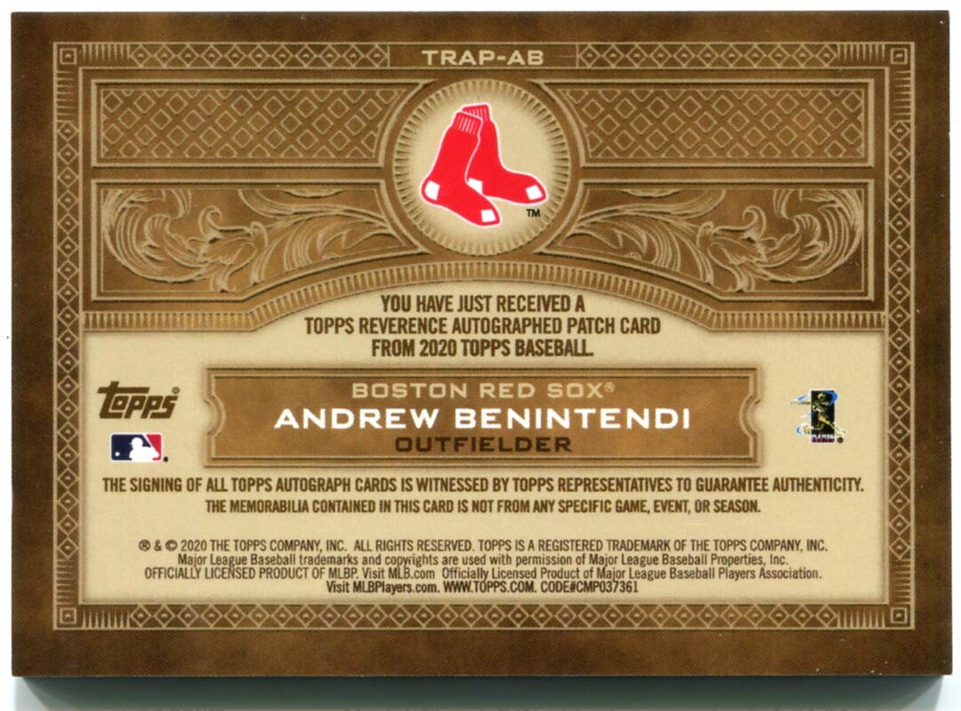 1枚限定】ANDREW BENINTENDI AUTO PATCH