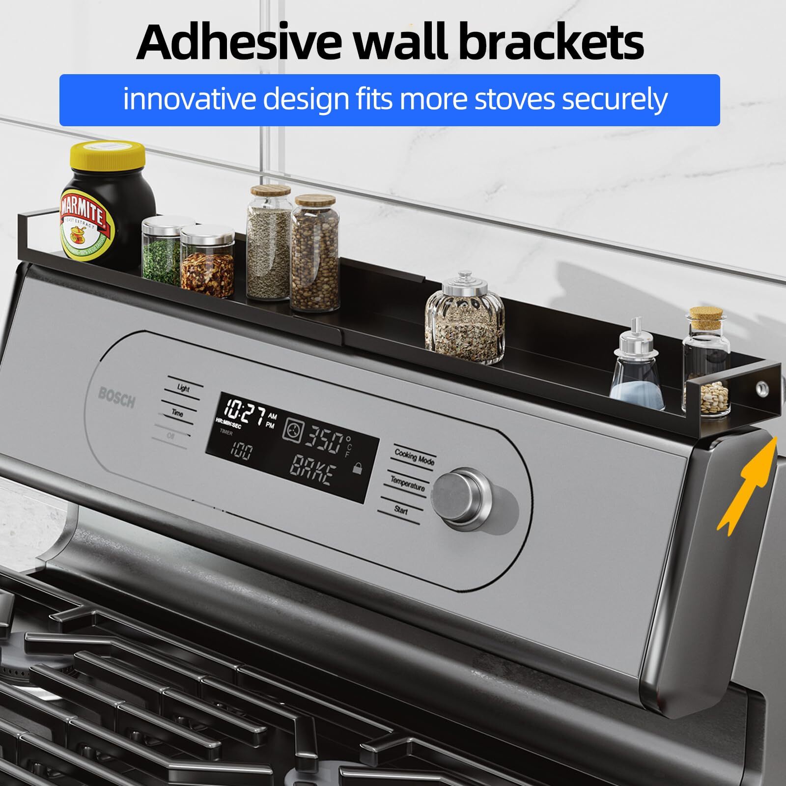 Spice Rack Magnetic Stove Top Shelf Over The Stove Spice Rack Adjustable 1530 In
