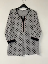 Harmony Pajama Shirt Womens 4 Polka Dot Long Sleeve Lounge Top Gray EU:34 N197
