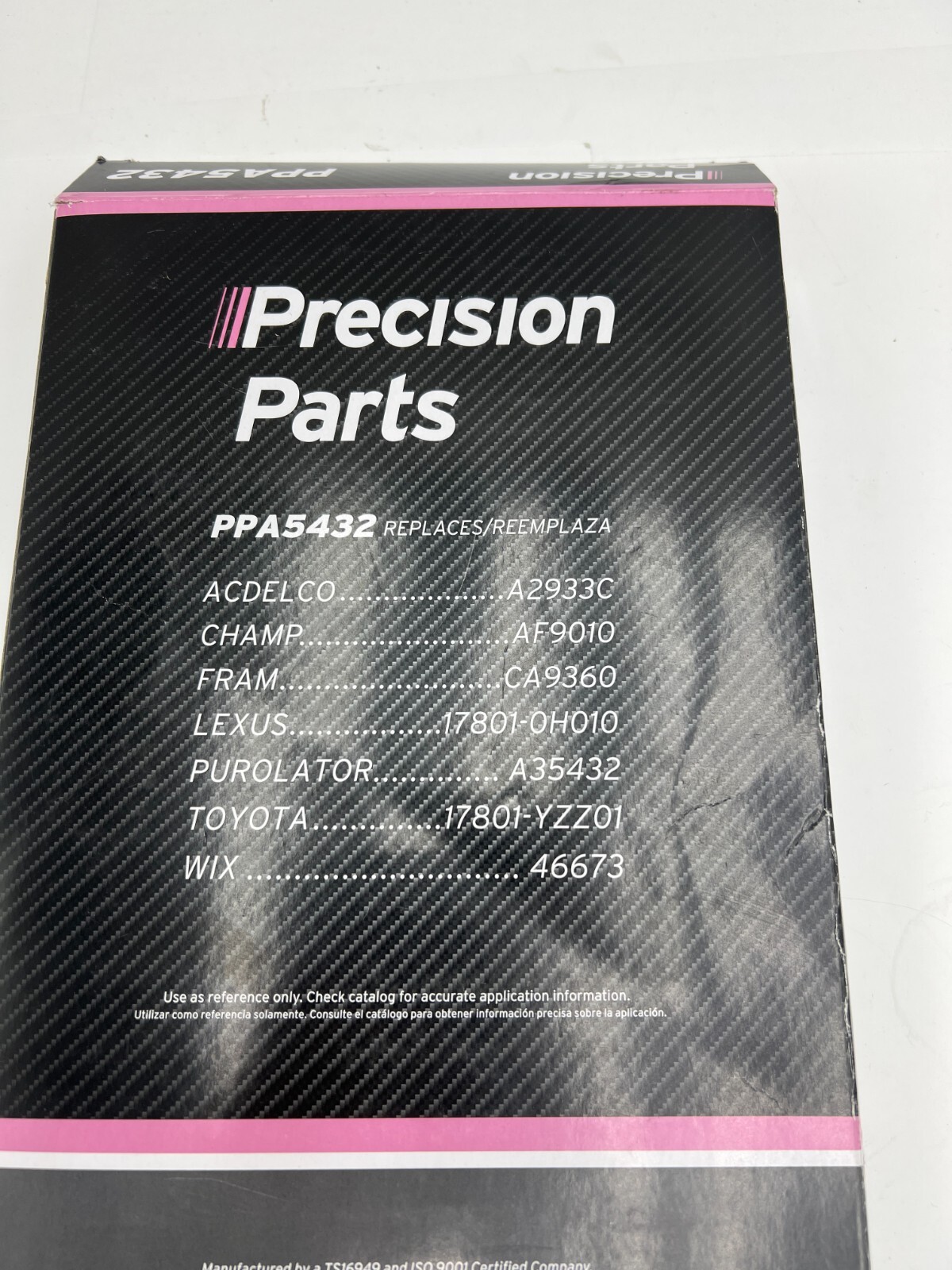 QTY 2 Precision Parts Air Filter PPA5432 For Toyota Camry  