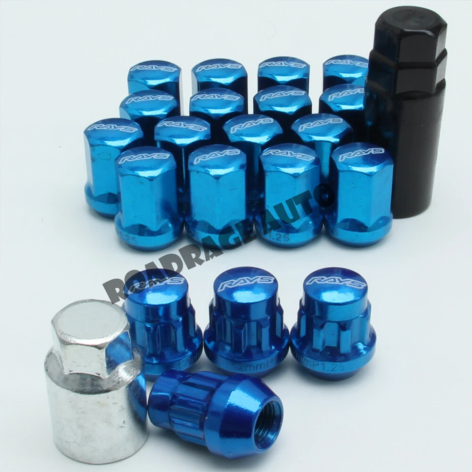 For Subaru Nissan Infiniti Tuner Steel Blue 12X1.25 Wheel Rim LUG NUTS QTY = 20 - Image 2 of 4