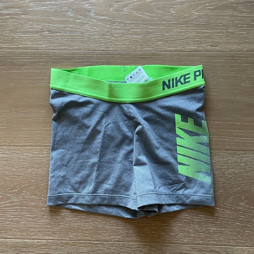 Nike Pro Shorts Womens Small Gray Green 