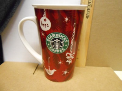 STARBUCKS COFFEE 2010 HOLIDAY MUG Cup Hope Wish Peace Mermaid Christmas 19  oz | eBay