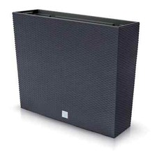 Image of Rattan Effect Tall Planter Pot Garden Decorative Flower Pots Large Trough Box