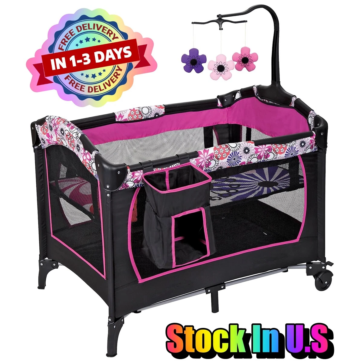 Corral Para Niños Cama Infantil Para Bebe Corralito Bebe Cuna Corral  Playpen NEW