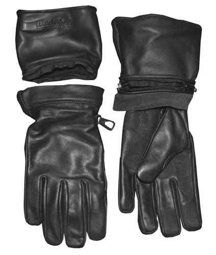 Redline Men's Zip-Off Cuff Full-Finger Fleece Lining Leather Gloves, Black G-054 - Picture 2 of 2