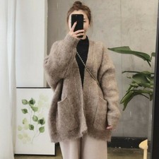 Cardigan In Maglia Spessa Da Donna Con Tasche Autunno