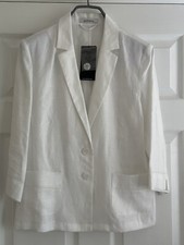 Steilmann New White Linen Jacket Size 14