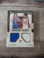 Josh Giddey Tre Mann 2021-22 Contenders Rookie Ticket Dual Swatches RT2-OKC