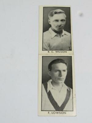 Vintage Kartensammler X 2 Länder Cricketspieler 1957 Uncut