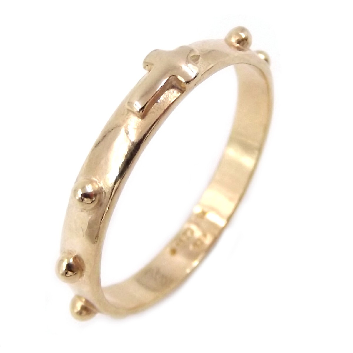 Anello Fedina Rosario in argento 925 dorato per uomo o donna Fede