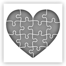 Heart Puzzle 1 Stencil - Choose a Size - Laser-Cut Reusable Plastic