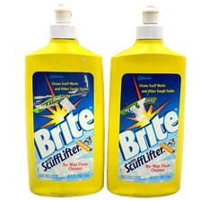 Brite No Wax Floor Cleaner Vintage 1988 16 oz SC Johnson Scuff Lifter NOS Lot 2