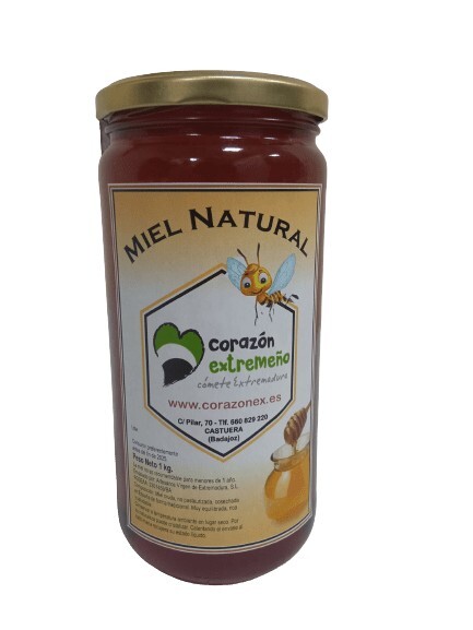 Miel Natural de Mil Flores de Extremadura 1 kg "Corazón Extremeño"