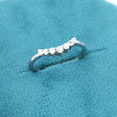 925 Sterling Silver Curved Wedding Band, Engagement Band, Women's Band & Jewelry
