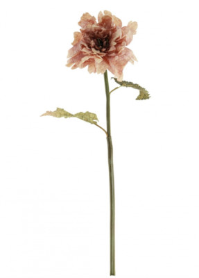Künstlicher rosa Dhalia Blumenstiel, Faux getrocknet Touch gekräuselte Blütenblätter rosa Dahlie