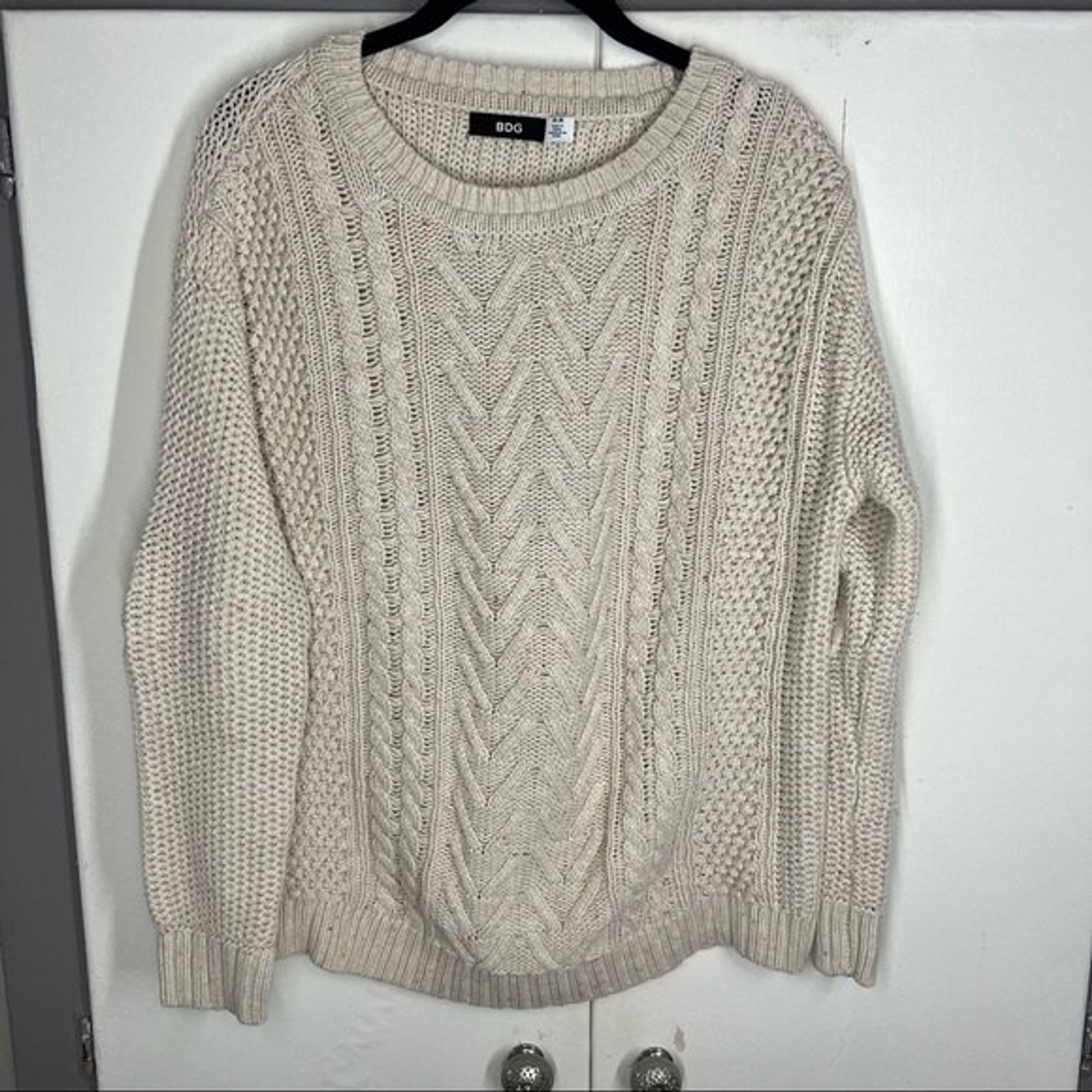BDG cream cable knit sweater size 