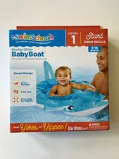 NEW Swim School Sharkie Glitter 32" Baby Boat Pool Float 3-ply Seat 6-18 Months