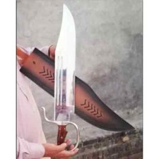 25" CUSTOM HANDMADE D2 TOOL STEEL D GUARD BOWIE KNIFE HUNTING SURVIVAL KNIFE