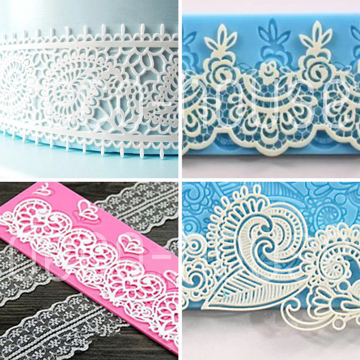 Flower Lace Silicone Fondant Icing Mould Wedding Cake Mold Decoration  Sugarcraft