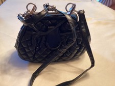 Vendula London Quilted Leather Purse- Black 6.5” X 10”—#728
